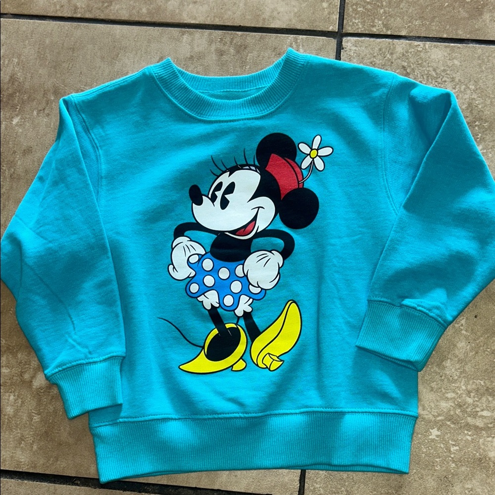 Kids Turquoise Minnie Mouse Graphic Sweatshirt